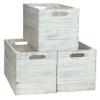 Kistenkolli Altes Land Wooden Crates for KALLAX and EXPEDIT Shelves, 33 x 37.5 x 32.5 cm, Set of 3, Vintage White view 1