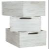 Kistenkolli Altes Land Wooden Crates for KALLAX and EXPEDIT Shelves, 33 x 37.5 x 32.5 cm, Set of 3, Vintage White view 2