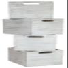 Kistenkolli Altes Land Wooden Crates for KALLAX and EXPEDIT Shelves, 33 x 37.5 x 32.5 cm, Set of 3, Vintage White view 3