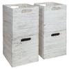 Kistenkolli Altes Land Wooden Crates for KALLAX and EXPEDIT Shelves, 33 x 37.5 x 32.5 cm, Set of 3, Vintage White view 4