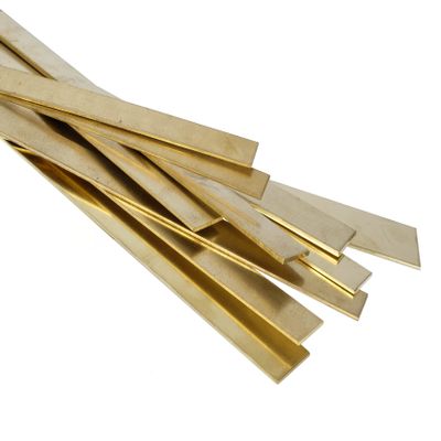 Brass Flat Strip, 55 × 0.8 mm, 1 m Cut Length