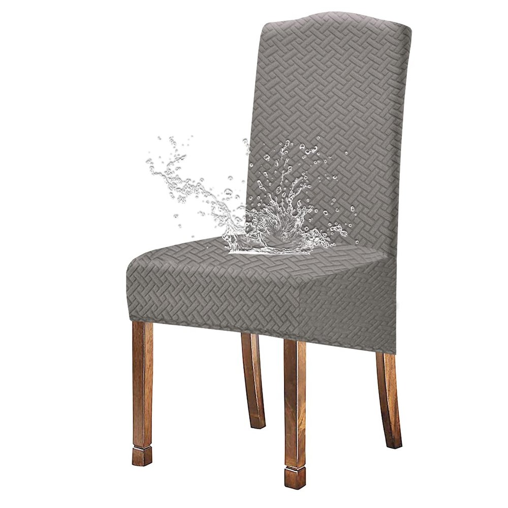 JUNZHE Waterproof High-Back Chair Covers, 2-Piece Set, Light Gray
