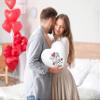 SpecialMe Personalized Heart Pillow with Stick Figures, Names and Quote, White, Includes Filling view 3