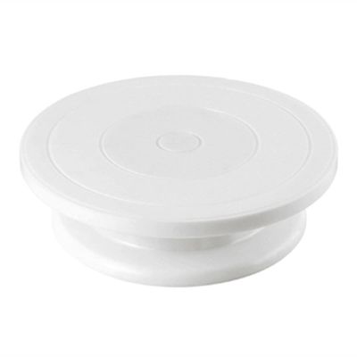 Rotating Cake Turntable, 360° Swivel, Anti-Slip, White