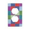 Colorful Geometric Textile Pattern Duplex Outlet Cover, Wall Plate/Switch Decor, 11.4 x 7 cm view 1