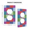 Colorful Geometric Textile Pattern Duplex Outlet Cover, Wall Plate/Switch Decor, 11.4 x 7 cm view 3