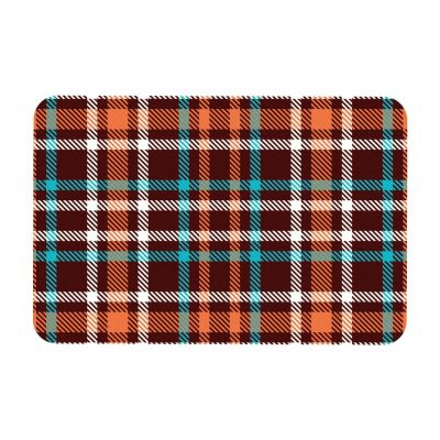 Multifunctional Desk Mat, 45.7 x 71.1 cm, Orange/Brown/Blue Checkered, Dual-Purpose Desk Mat for Office/Home