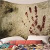 Aotiwe Aesthetic Indie Bloody Handprint Wall Tapestry, Polyester, Reddish Brown, 260 x 240 cm view 3