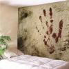 Aotiwe Aesthetic Indie Bloody Handprint Wall Tapestry, Polyester, Reddish Brown, 260 x 240 cm view 4