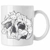 Trendation Skull Mug with Cat Graphic, Coffee Mug, Tattoo Gift Idea for Women and Men (White) view 1