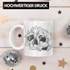 Trendation Skull Mug with Cat Graphic, Coffee Mug, Tattoo Gift Idea for Women and Men (White) view 2
