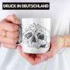 Trendation Skull Mug with Cat Graphic, Coffee Mug, Tattoo Gift Idea for Women and Men (White) view 3
