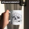 Trendation Skull Mug with Cat Graphic, Coffee Mug, Tattoo Gift Idea for Women and Men (White) view 4
