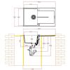 Atlanta D-100 Inset Sink, Dark Gray Metallic, for Cabinets 500 mm and Wider view 4