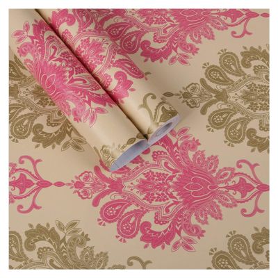 GSJNHY Luxury Black Floral Damask Self-Adhesive Wallpaper Roll, Home Decor for Living Room or Bedroom (Color: D, Dimensions: 45 cm x 10 m)
