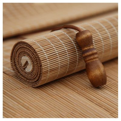 SHUITUKOUU Natural Bamboo Roller Blind, Retro Wood Shade, Blackout/Light-Filtering, 28 x 79 in (W70 x H200 cm)