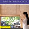 SHUITUKOUU Natural Bamboo Roller Blind, Retro Wood Shade, Blackout/Light-Filtering, 28 x 79 in (W70 x H200 cm) view 2