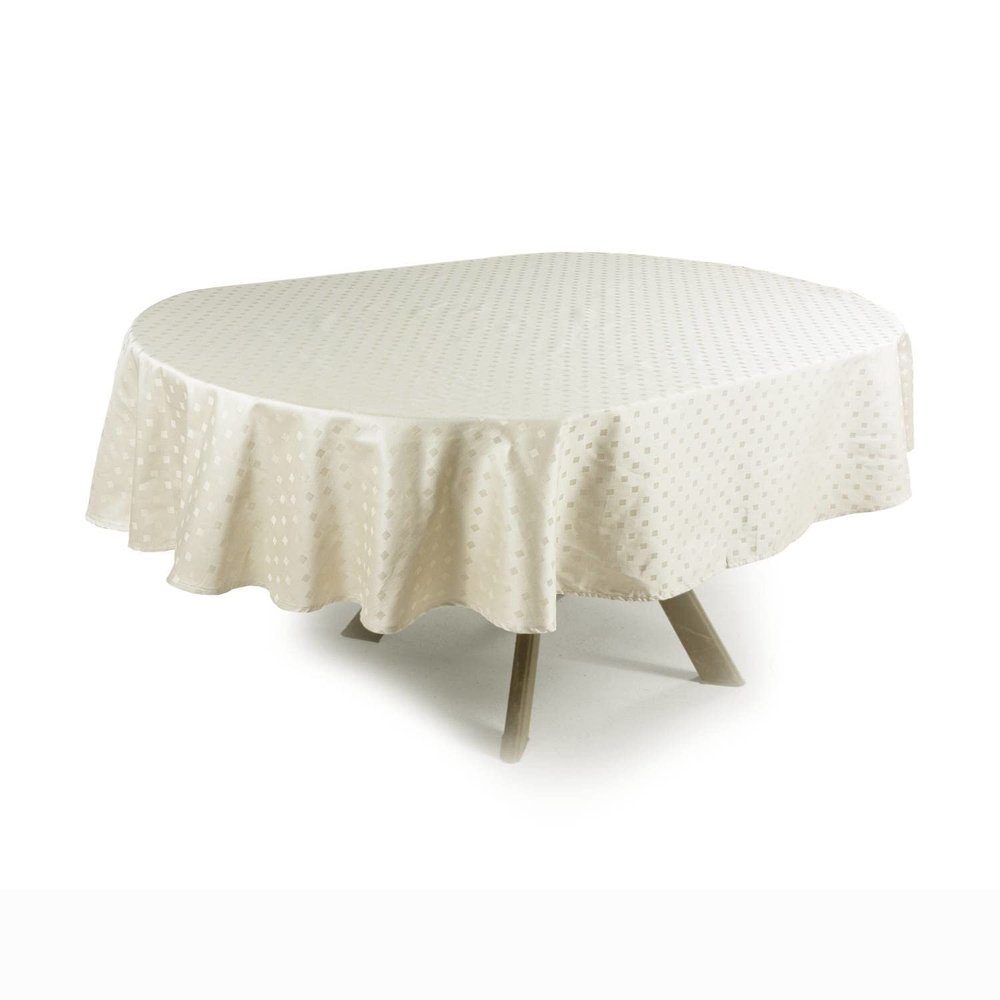 Fiandra 100% Cotton Tablecloth, Oval, 180 x 270 cm, with 12 Napkins