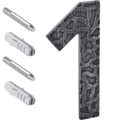 Gedotec Cast Iron House Number 1, Anthracite, 120 mm