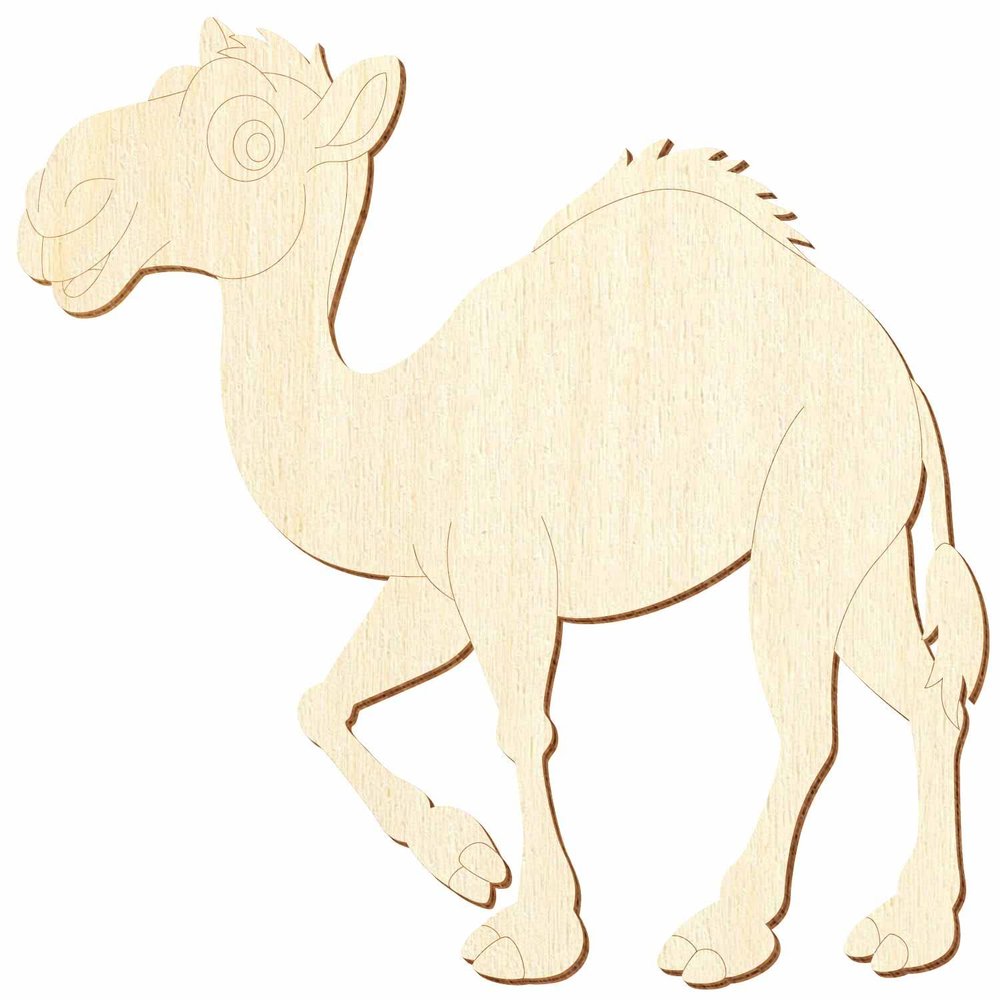 Wooden Camel/Dromedary V2 – Craft Decor, 5–50 cm