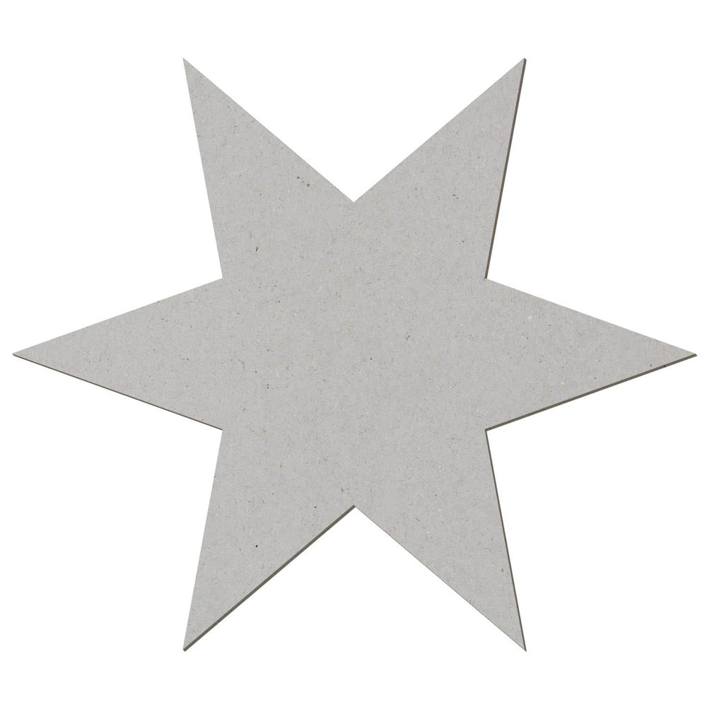Six-Arm Star Cardboard Cutout – 3–50 cm, Crafts & Décor
