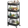 Sywhitta 4-Tier Rolling Cart with Handle, Black view 1
