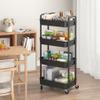 Sywhitta 4-Tier Rolling Cart with Handle, Black view 3
