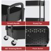 Sywhitta 4-Tier Rolling Cart with Handle, Black view 4