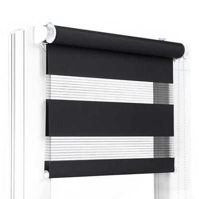 Fenster DEKOR Black Day & Night Roller Blind, No-Drill Clamp Mount, W70 x H120 cm