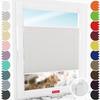 Schuette No-Drill Adhesive Pleated Blind, Thermo Spring Cloud Gray, 150 x 100 cm, Suprafix Letsbond 2-in-1 Mounts view 1