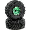 hobbysoul 4-Piece RC 2.2 Tire and Aluminum Beadlock Wheel Set, 127 mm, -10 mm Offset, Green/Black view 3