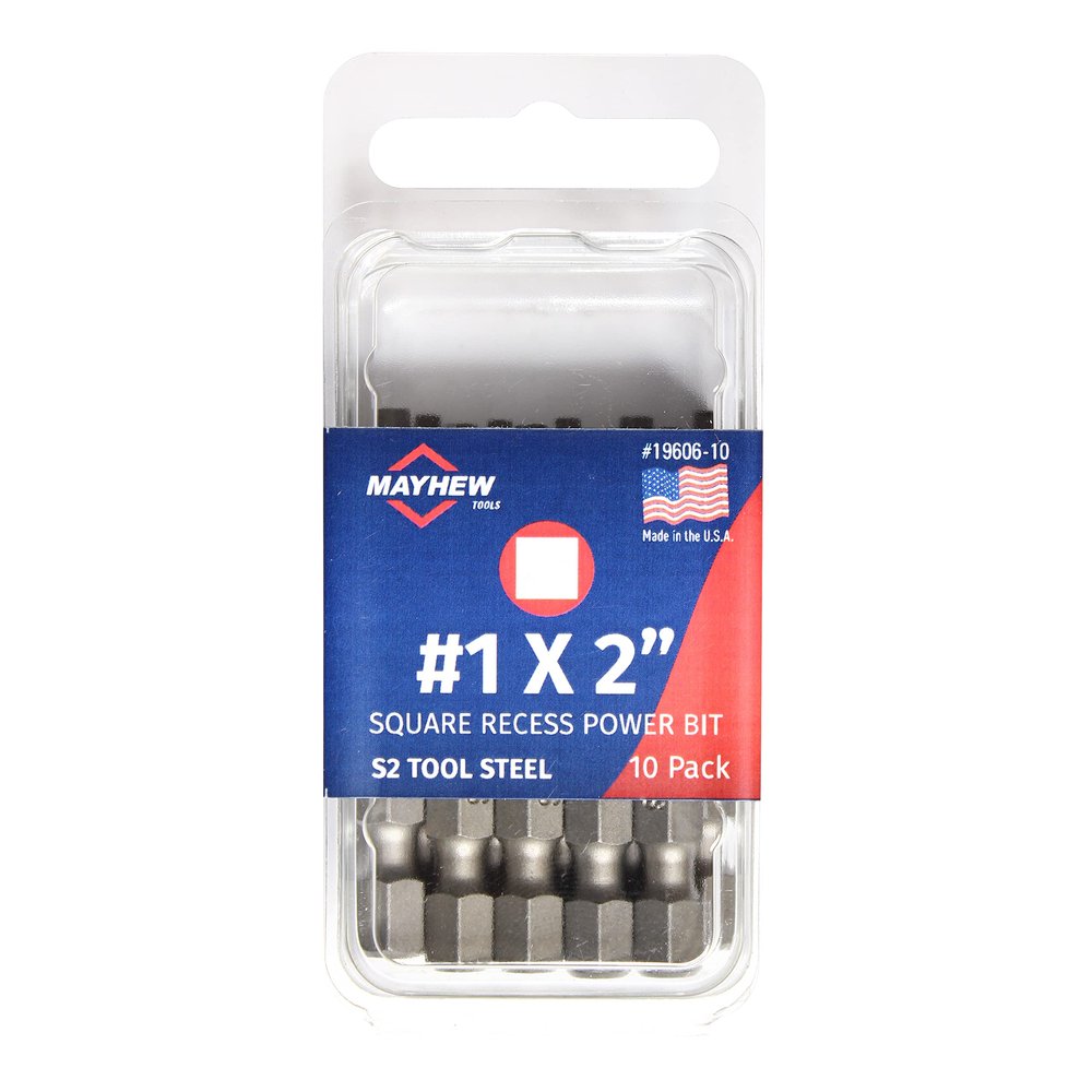 No. 1 x 2 in. Square Recess Bit, 10-Piece