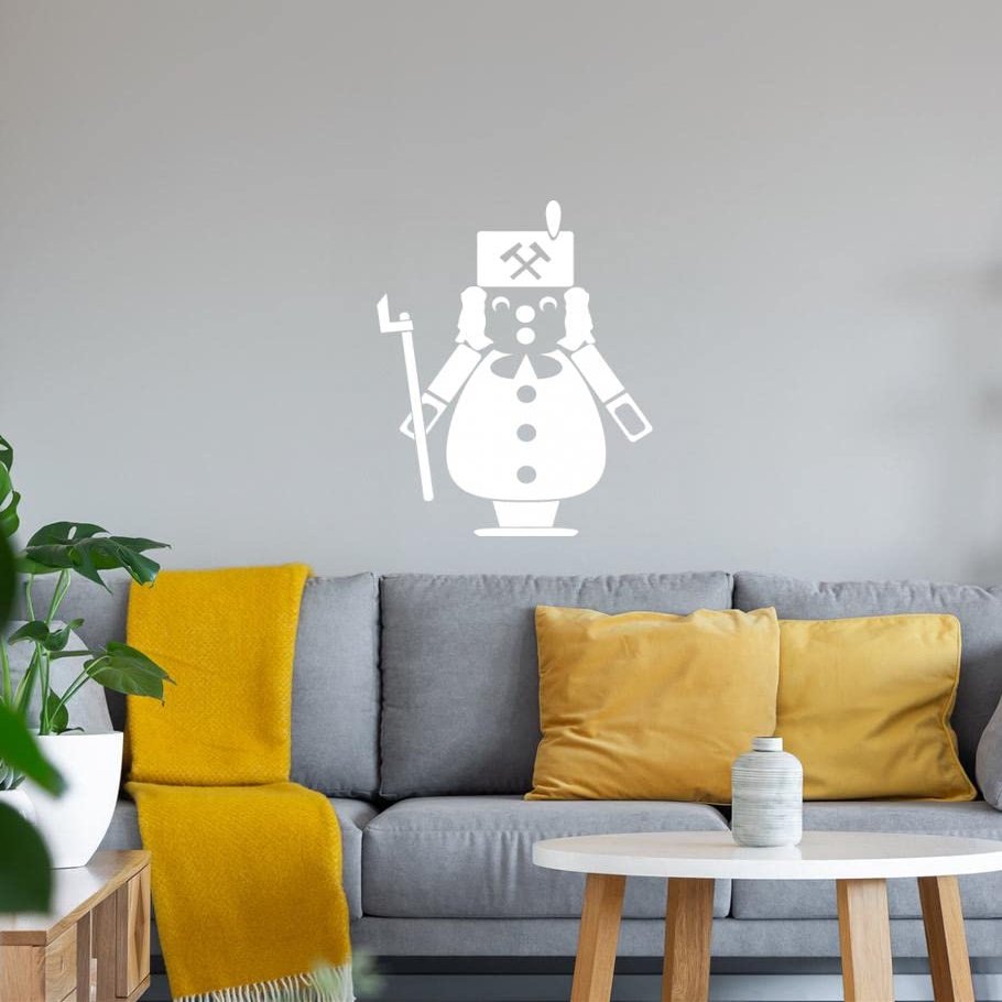 Ore Mountains Incense Smoker Wall Decal, White Sticker, 40 x 53 cm