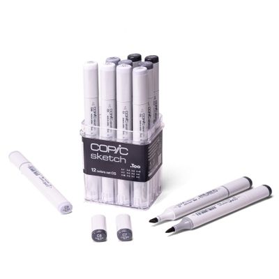 Copic Sketch Cool Gray, 12-Pack, SCG12V2