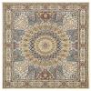 Rururug Square Area Rug, Short Pile, Non-Slip, Washable, Camel Vintage Floral, 150 x 150 cm view 1