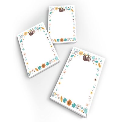 Junapack 12 Mini Sloth Notepads, Party Favors for Kids' Birthdays, A7