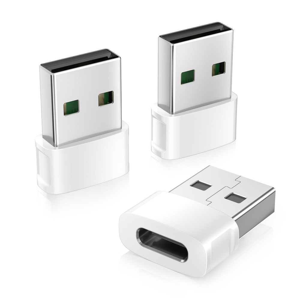 Basesailor USB to USB-C Adapter for iPhone Duo 18, 17, 17e, 16 Pro Max, 3-Pack