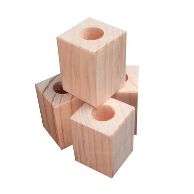 5 cm Furniture Risers, Pine Wood, Set of 4 (4 cm)