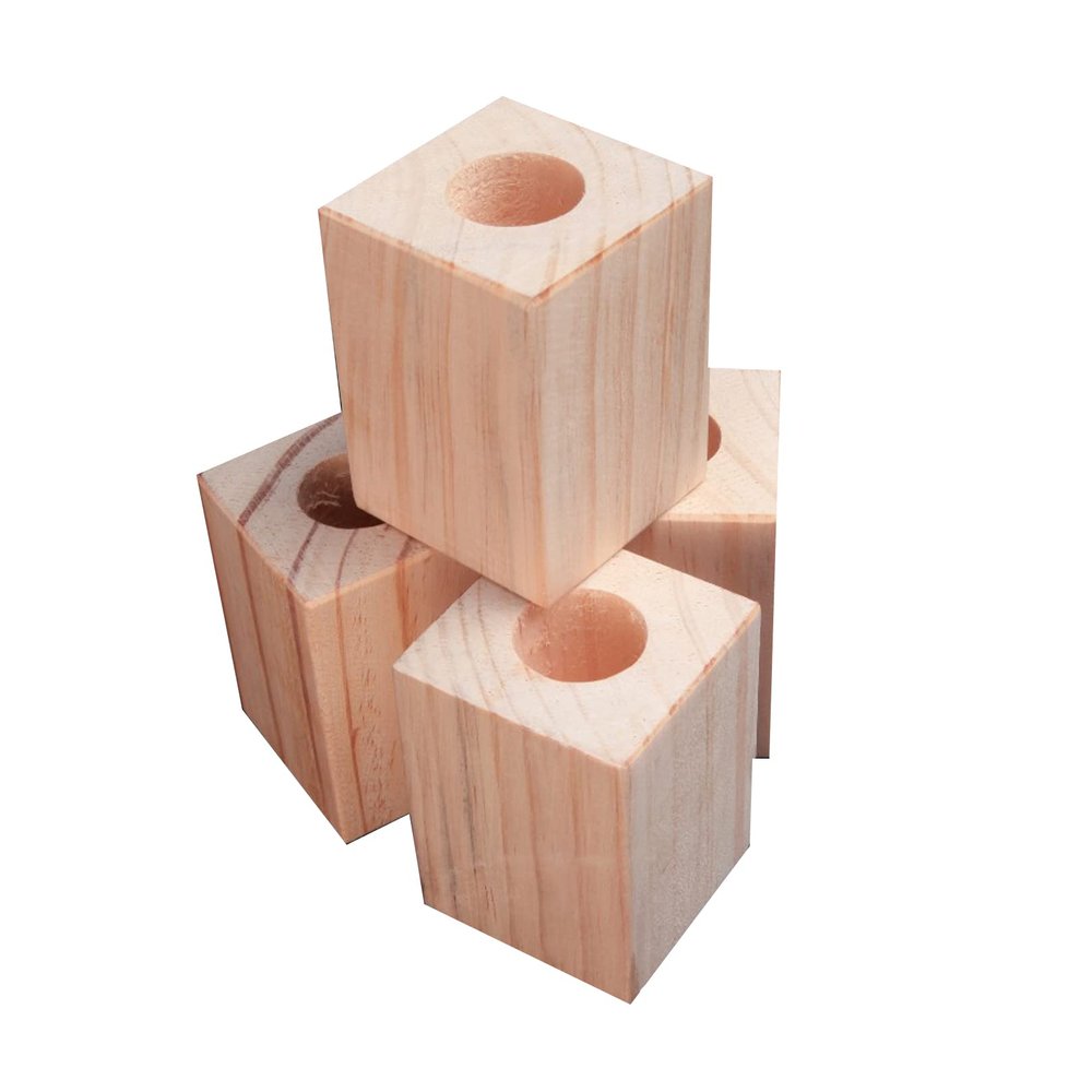 5 cm Furniture Risers, Pine Wood, Set of 4 (4 cm)