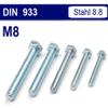 M8 Hex Bolts, Zinc-Plated Steel, DIN 933, M8 x 50, 5-Pack view 3