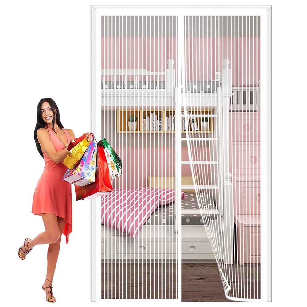 ERPENG Magnetic Mosquito Net Curtain, 225 x 205 cm, White