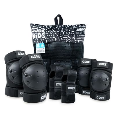 CORE Junior Triple Pad Set, 6-in-1 Protective Gear for Skateboarding, Scooters, Cycling, BMX & Skating