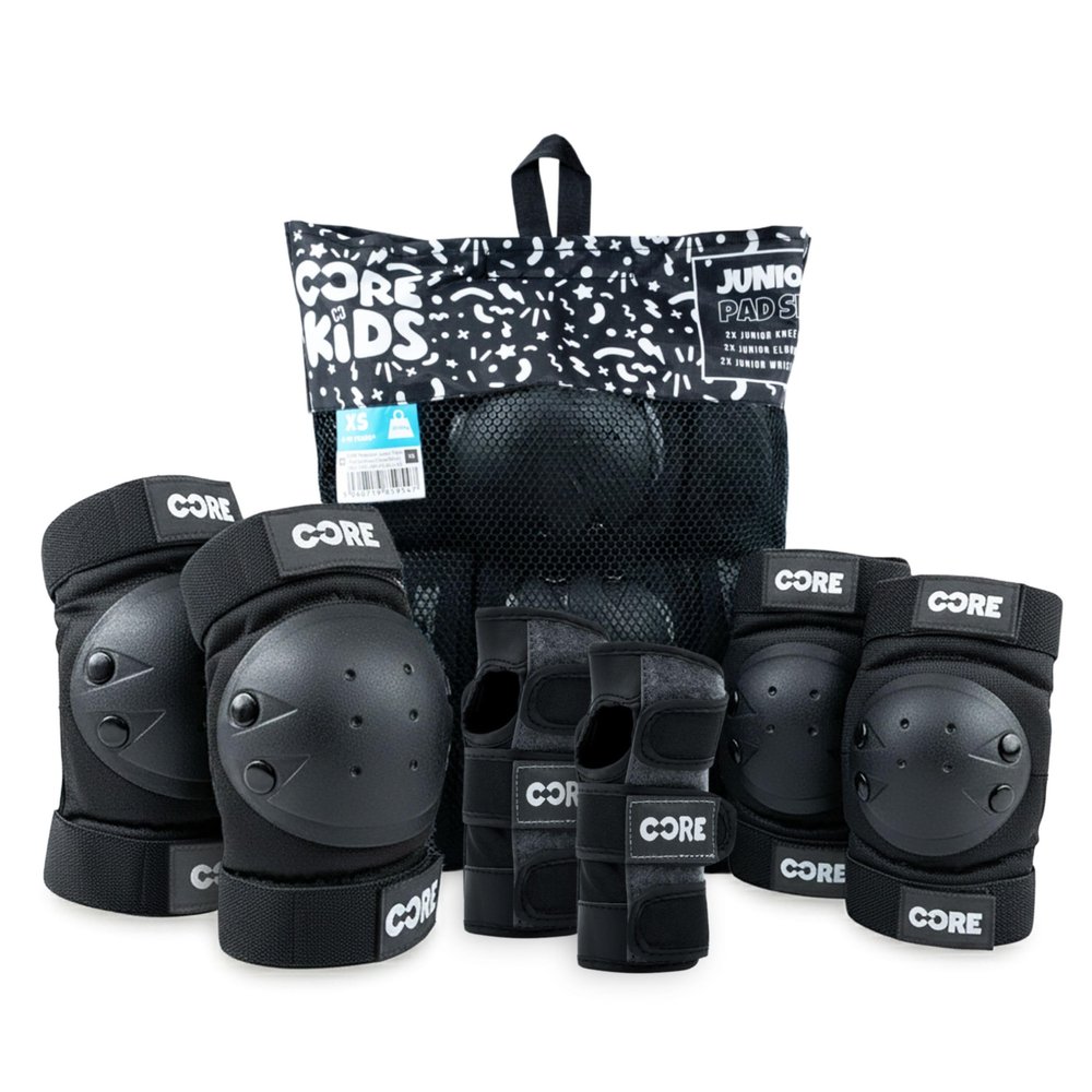 CORE Junior Triple Pad Set, 6-in-1 Protective Gear for Skateboarding, Scooters, Cycling, BMX & Skating