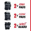 CORE Junior Triple Pad Set, 6-in-1 Protective Gear for Skateboarding, Scooters, Cycling, BMX & Skating view 3