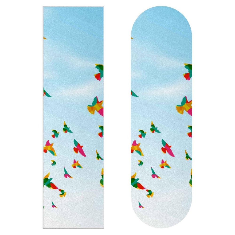 2 x Skateboard Grip Tape with Birds and Flying Sky Design