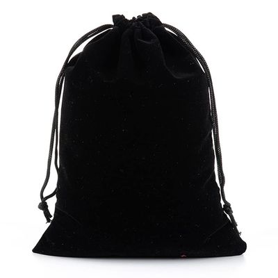 Egurs Velvet Drawstring Jewelry Gift Bags, Black, 20 Pieces, 7 × 9 cm