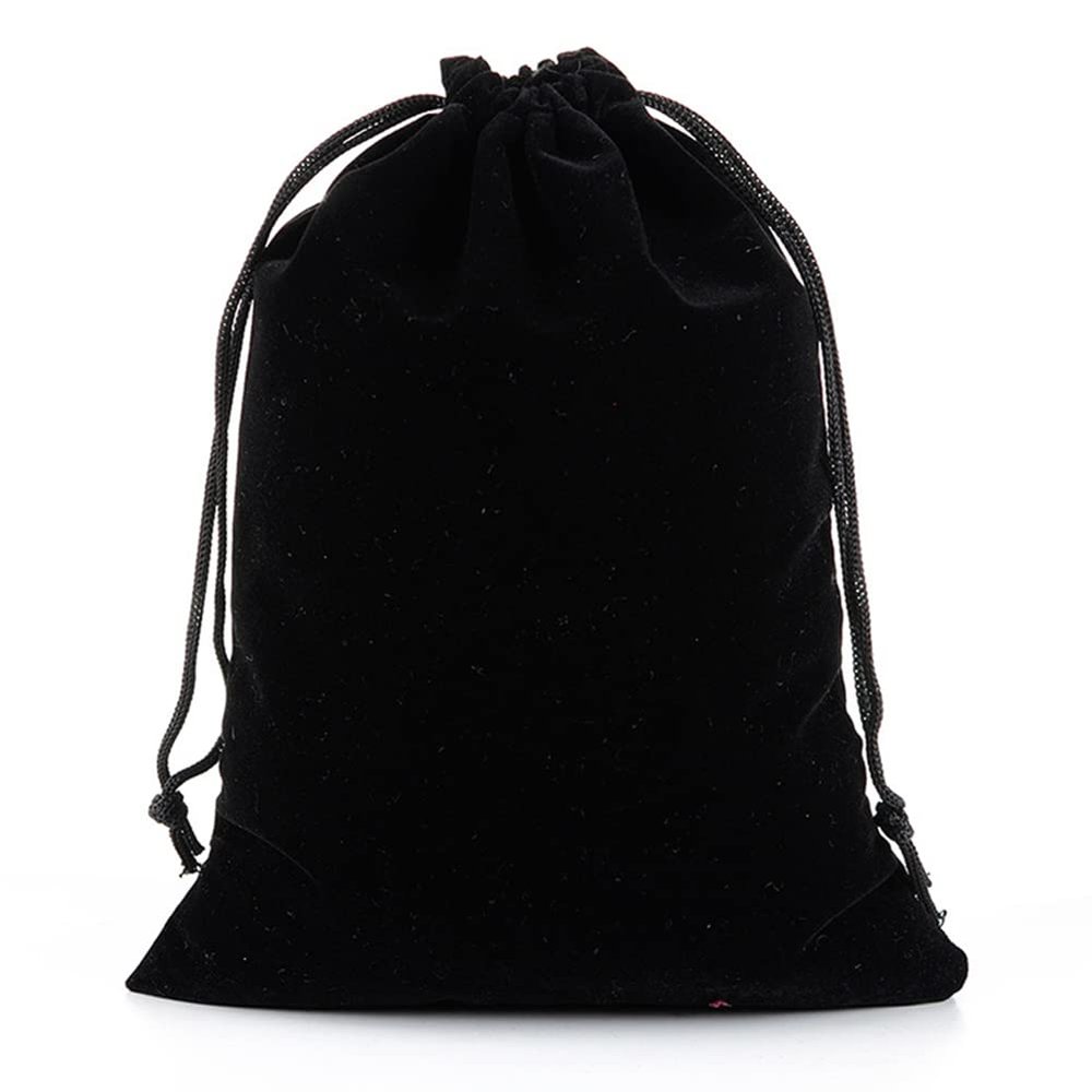 Egurs Velvet Drawstring Jewelry Gift Bags, Black, 20 Pieces, 7 × 9 cm