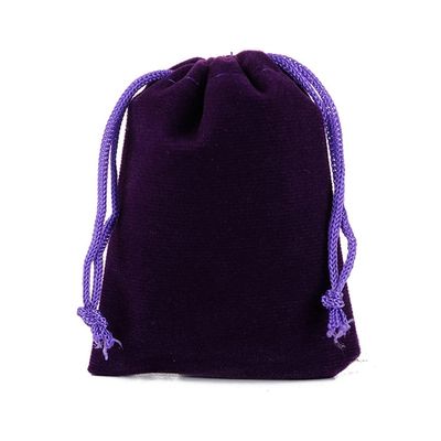 Egurs Velvet Drawstring Bags - Purple, 5 Pack