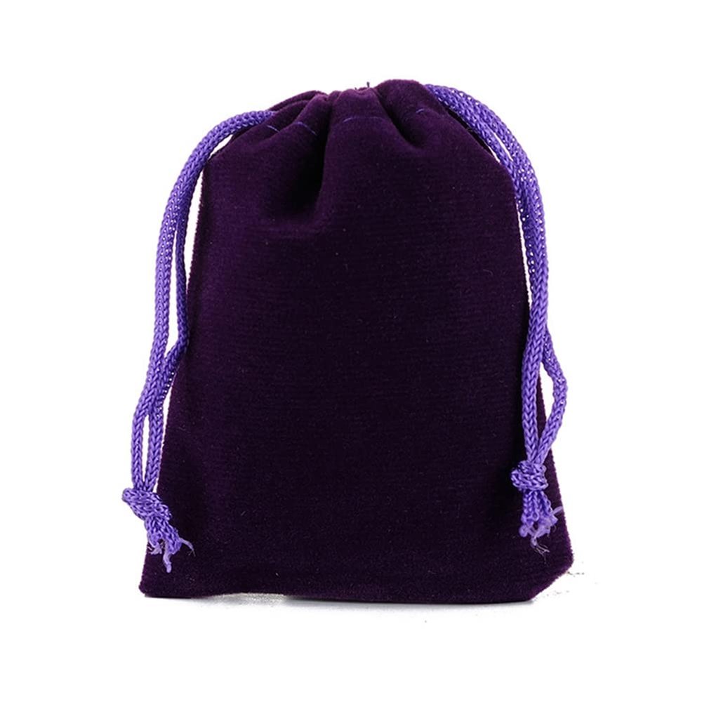 Egurs Velvet Drawstring Bags - Purple, 5 Pack