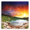 Feeby Nonwoven Canvas Print Sunset Lake Hills 50 x 50 cm view 2